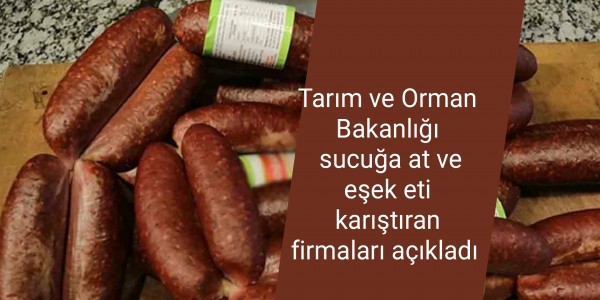 Tarım ve Orman Bakanlığı sucuğa at ve eşek eti karıştıran firmaları açıkladı